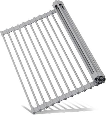 Portable Foldable Stainless Steel Roll up Dish Drying Rack Over