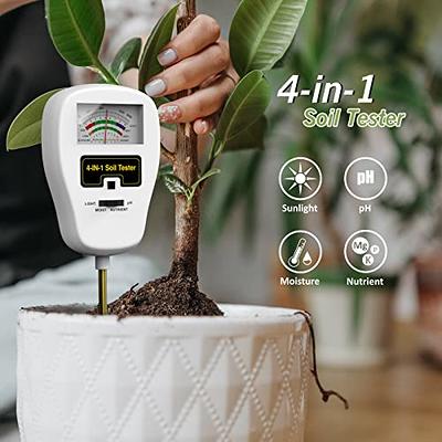 4-in-1 Soil Moisture Meter, Digital Plant Temperature, Soil Moisture, PH  Meter, Sunlight Intensity, Moisture Meter for House Plants, Soil Test Meter