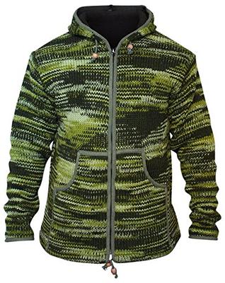 Shopoholic Fashion Tie Dye Hooded Wool Jacket Fleece Lined Long