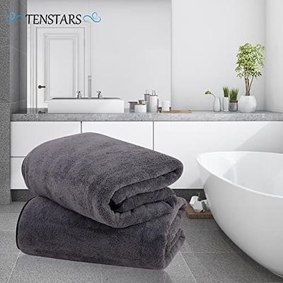 TENSTARS Silk Hemming Bath Towels for Bathroom Clearance - 27 x 55