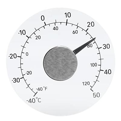 Indoor Outdoor Thermometer, Stick On Window Thermometer, Waterproof  Transparent Dial No Battery Required Round Thermometer for Home, 4.3 Inch  Diameter