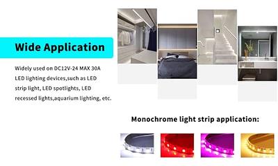 DC 12V-24V PWM LED Lighting Dimming Device LED Strip Dimmer 30A