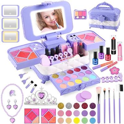 Girls Makeup Kit for Kids, Non Toxic Washable Mermaid Makeup, Kids Makeup  Sets for Girls 5-8，Mermaid Toys for Girls 4-6 8-10, Real Make Up for Little
