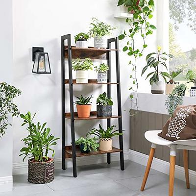 Homeiju homeiju bookshelf, 3 tier industrial bookcase, metal small  bookcase, rustic book shelf storage organizer for living room, bed