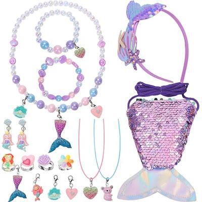 6 Sets Kids Dress Up Jewelry Necklaces Earrings Rings Bracelets Little  Girls Jewelry 