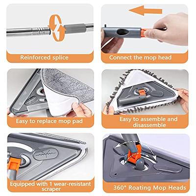 Baseboard Cleaner Tool with Long Handle - ROKOXIN Cleaning Tools Mop for  Baseboard Molding Duster, Ceiling Wall Window Cleaner with 6 Reusable  Microfiber Mop Pads