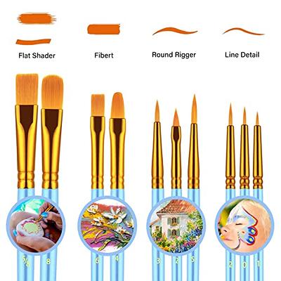 20Pcs 1 inch Flat Paint Brushes for Acrylic Painting,Big Paint Brushes  Watercolor Synthetic Paint Brush Bulk Wooden Painting Brush Oil Brush for  Kid