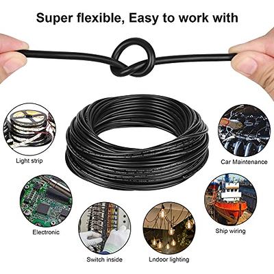 14 Gauge 4 Conductor Electrical Wire, 16.5FT 14AWG Black PVC Stranded  Tinned Copper 4 Wire Cable, 14/4 Cord Extension Cable for LED Lamp  Lighting