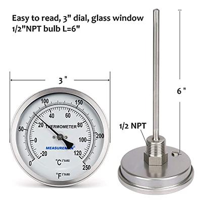 Brewing Thermometer - Bi-Metal - 2 - Short Stem