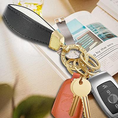 EKALA Universal Leather Car Keychain 360 Degree Rotatable with