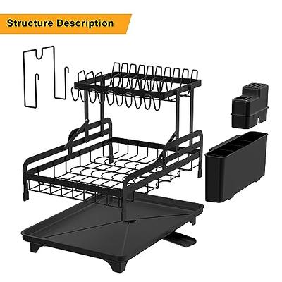 Majalis Dish Drying Rack, 2 Tier Stainless Steel Dish Racks for Kitchen  Counter, Rustproof Dish Drainer with Drainboard 