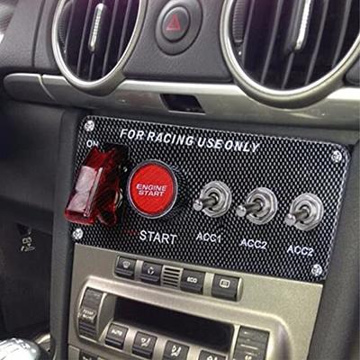 Kewucn Car Engine Start/Stop Button Cover, Carbon Fiber Auto Push