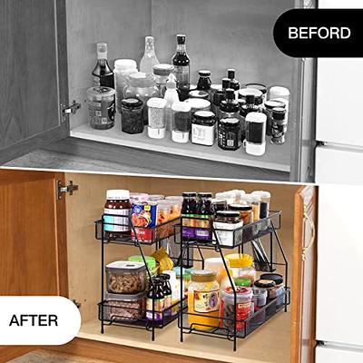 LEMIKKLE Large Countertop organizer for bathroom counter, organizer for  bedroom, Under sink organizer spice rack organizer for kitchen with  basket(Black) - Yahoo Shopping