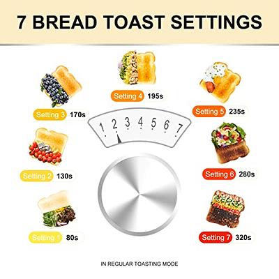 Long Slot Toaster 4 Slice Brushed Stainless Steel Toaster, 7 Toast Settings  with Bagel/Cancel/Defrost Functions, Toaster Warming Rack&Removable Tray