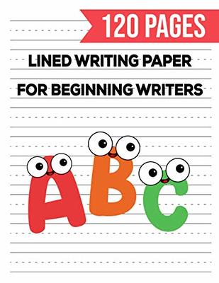 Lined Writing Paper for Beginning Writers: 120 Blank Handwriting Practice  Paper with Dotted Lines For Students Learning to Write Letters - Yahoo  Shopping