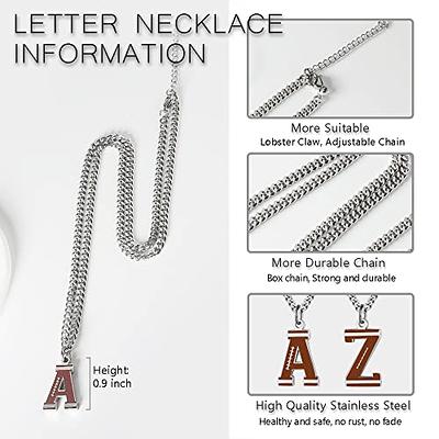 AIAINAGI Baseball Initial A-Z Letter Necklace for Boys Baseball