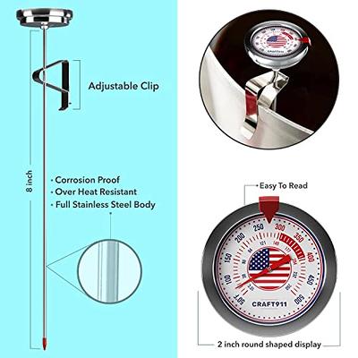 Candy Deep Fry Thermometer with Pot Clip - Candy Thermometer Very Accurate  & Fast Read Food Thermometer | Mechanical Meat Thermometer for Grilling 