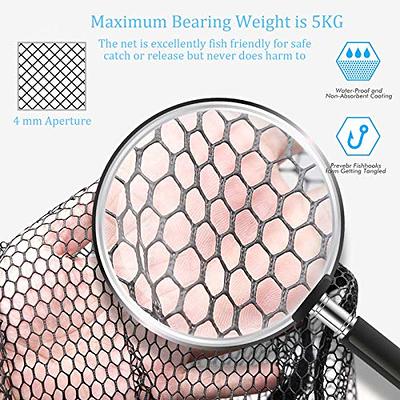 Floating Fishing Net - Folding Fishing Landing Net with Rubber Coating Mesh  for