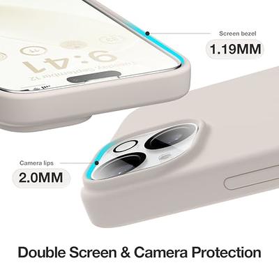  GONEZ for iPhone 14 Case Silicone, with 2X Screen Protector +  2X Camera Lens Protector, [Soft Anti-Scratch Microfiber Lining], Liquid  Silicone Shockproof Protective Phone Cover 6.1, Stone : Cell Phones 