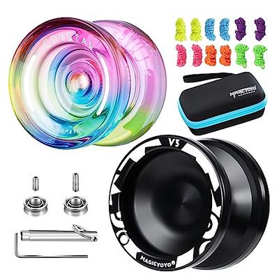 MAGICYOYO Reponsive Yoyos for Kids Beginners, Pro Yoyo 2 Pack Aluminum Yoyo  V3 + Plastic Yoyo