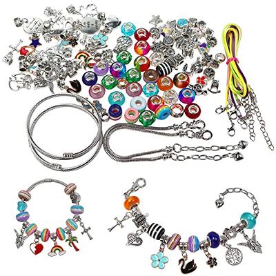 Charm Bracelet Making Kit,Jewellery Making Supplies Beads,Unicorn