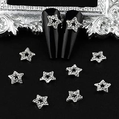 Crystal Alloy Star Nail Charms 12PCS 3D Stars Nail Charms Silver Star Shape  Charms for Nails Gems Nail Art Decorations Supplies