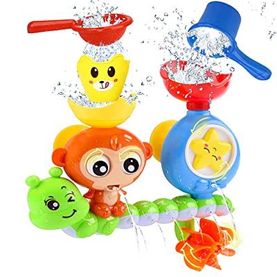 Bath Toys Floating Boat Train with Silicone Bath Toys, 9pcs Mold Free No Mold Baby Bath Toys for Kids Ages 1-3, Bathtub Bath Toys for Toddlers 1-3