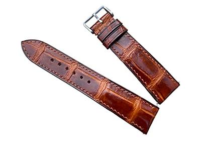 18mm/16mm Genuine Dark Red Alligator Crocodile Leather Watch Strap