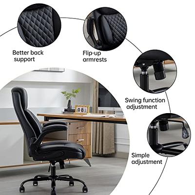 Efomao Desk Office Chair,Big High Back PU Leather Computer Chair,Executive  Swivel Chair with Leg Rest and Lumbar Support,Black Office Chair - Yahoo  Shopping