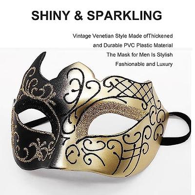 IDOXE Golden Black Couple Masquerade Masks Set Venetian Party Mask Plastic  Halloween Costume Mask Mardi Gras Mask for Couples Women Men Decoration -  Yahoo Shopping