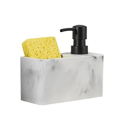 Dish Soap Dispenser for Kitchen and Sponge Holder 2in1, Press Hand