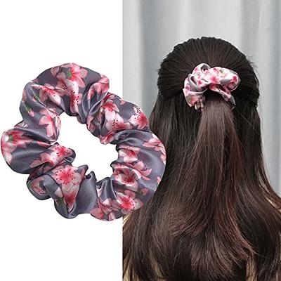  Pink Hair Ribbon for Girl Women Pink Bow Elastic Hair Ties  Pink Hair Band Pink Hair Accessories Stretchy Hair Ropes Hair Loop Ponytail  Holders for Thick Hair (Deep Pink) 