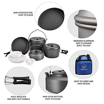 Camp Cookware Set 4pcs Camping Pots And Pans Hiking Pots And Pans  Backpacking Cook Set Nonstick