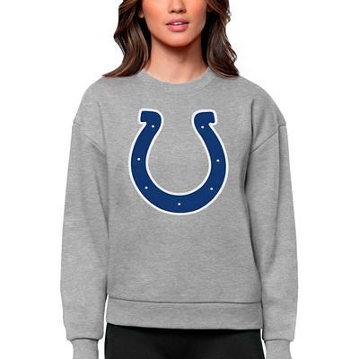 Men's Antigua Heather Gray Indianapolis Colts Victory Chenille Pullover Sweatshirt Size: Small