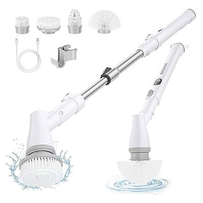 2 Battery Electric Spin Scrubber, 1000RPM Cordless Cleaning Brush  Waterproof with 20V Power Supplied, Adjustable Extension Arm, 4 Replaceable  Cleaning Heads, Hook, Gloves - for Tub/Tile/Wall/Floor