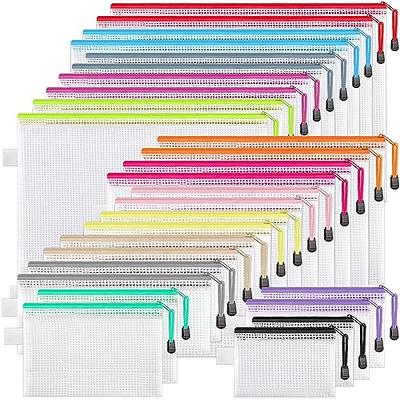 JARLINK 24pcs Mesh Zipper Pouch 12 Colors, 8 Sizes Waterproof Zipper B