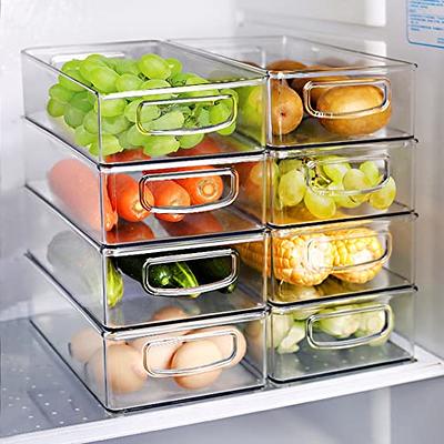 Refrigerator Organizer Bins with Lids, 8 Pack Plastic Freezer Organizer  Bins for Freezer, Kitchen, Countertops, Cabinets - Clear Pantry  Organization and Storage Bins Fridge Organizers by GOLIYEAN - Yahoo Shopping