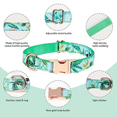 Bowtie Dog Collar Female, Bow Tie Floral Girl Dogs Collars, Adjustable Soft  for Small Medium Large Cats, Cute Daisy Patterns Comfortable Cotton Collars  with Metal Buckle, Durable Pet Puppy Gift Pink 