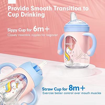 bc babycare Straw Sippy Cup for Baby, No Spill Sippy Cup with Straw for  Toddlers, Transition Weighted Toddler Cup with Handle, Sippy Cup Straw  5oz/150ml, Pink - Yahoo Shopping