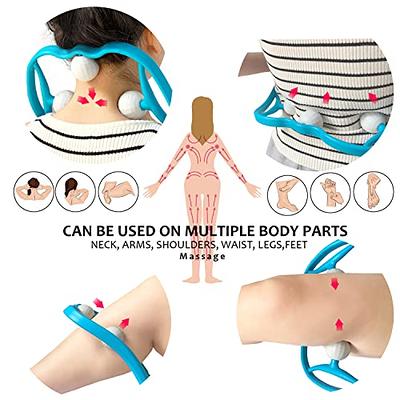  LiBa Back and Neck Massager - Trigger Point Massage Tools for  Pain Relief and Self Massage Hook Therapy Handheld Back Neck Shoulder  Massager Blue - Gift for Women & Men 