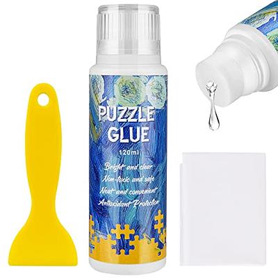 GHHKUD Jigsaw Puzzle Glue,300ML Puzzle Glue Clear with Applicator Brushes  for Puzzle Paper Wood, Replace Puzzle Saver Sealer for Over Thousands  Pieces of Puzzle Glue Sheets Accessories Tools (Blue) - Yahoo Shopping
