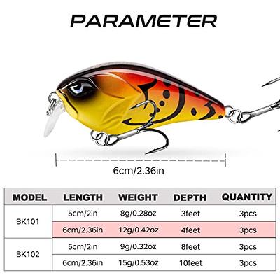Basskiller Crankbaits Bass Lures 2.36in, Square Bill Crankbait, Bass  Fishing Lure, Floating Erratic Action Muskie Fishing Lures，3D Eyes Fishing  Gear Trout Lure for Shallow Water，Freshwater，Saltwater - Yahoo Shopping