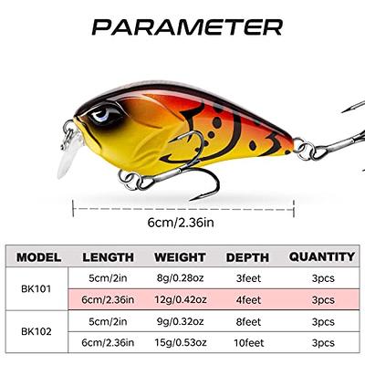 Basskiller Crankbaits Bass Lures 2.36in, Square Bill Crankbait, Bass Fishing  Lure, Floating Erratic Action Muskie Fishing Lures，3D Eyes Fishing Gear  Trout Lure for Shallow Water，Freshwater，Saltwater - Yahoo Shopping