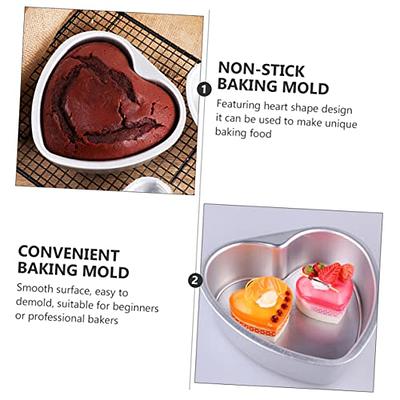 Jinei 16 Pcs Heart Shaped Cake Pans Set 3/4/5/6/7/8/10/11 Inches 8 Sizes  Nonstick Heart Aluminum Cake Pan DIY Baking Heart Mold Tool for Kitchen