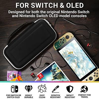 Orzly Carrying Case for Nintendo Switch OLED Console with Accessories and  Game Storage Compartment - Easy Clean Case Gift Boxed