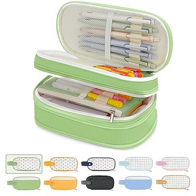 AuraGlor Big Capacity Pencil Case 5 Compartments Large Pencil Pouch Pen Bag Pencil Box Holder Organizer Simple Storage Aesthetic Stationery Cosmetic for