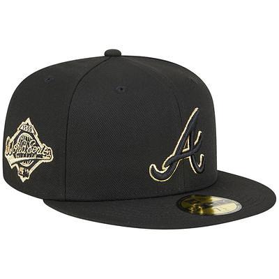 New Era Atlanta Braves Black On Metallic Gold 59FIFTY Fitted Cap - Macy's