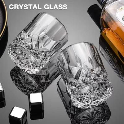 True Whiskey Glass & Ice Sphere Set, 2 Whiskey Tumblers, 1 Ice Sphere Mold,  Bourbon Glass Set, cool gadgets for men, ice mold, rocks glasses, cocktail