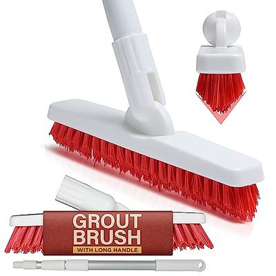 Grout Cleaner Bundle, Electric Stand Up Tile Grout Cleaner Machine with 20'  Cord, 3 Brush Wheels, 1 Cleaner, 1 Grout Hand Brush, 1 Microfiber Cloth