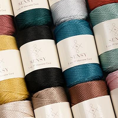 Sensy Premium 5mm 104 Yards Polyester Rope 100% Polypropylene Cord Macrame  Cord 5mm Crochet Bag Cord Macrame Rope Crochet Thread Gift for Knitter